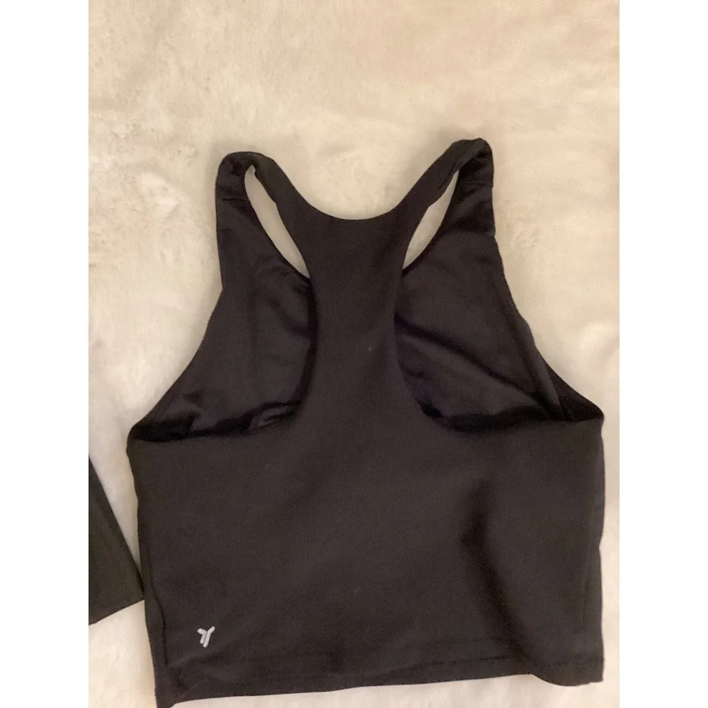 Old Navy All In Motion Kids Activewear Set Black Crop Top L Skort‎ M Pleated 2pc